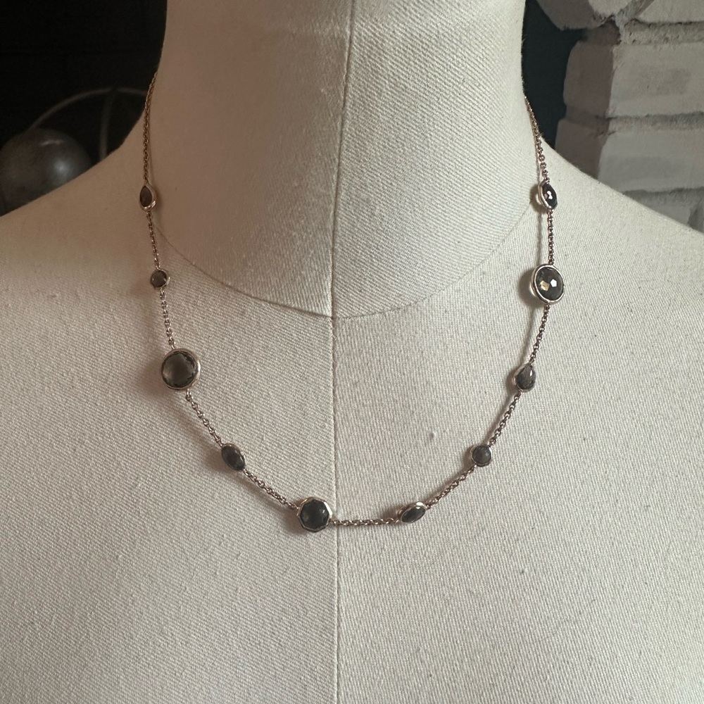 Ippolita Rose Gold 10-Stone Neckace in Pyrite 18”